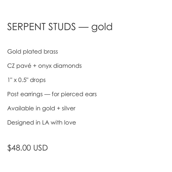 New! 🌟VICI Marrin Costello Serpent Stud Earrings - Picture 6 of 6